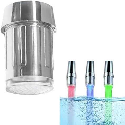 3-Color LED Water Faucet Temperature Sensor - Fancy Gradient Thermal Detector Color Changing Faucet by Varied Water Temperature, Utility Sink Tap Replacement Part for Kitchen, Bathroom by Alovexiong