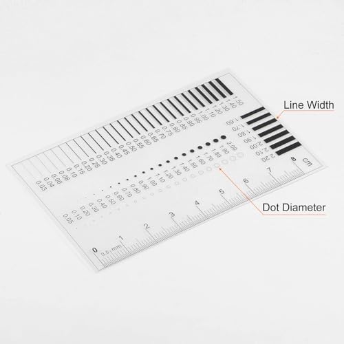 HARFINGTON High Precision SEC Size Estimation Chart 8cm 0.5mm Transparency Flaw Detection Film Ruler for Diameter and Line Width Defects Measuring - Image 3