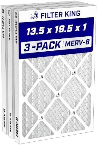 Filter King 13.5x19.5x1 Air Filter MERV 8, AC Furnace Filters (3-Pack) by FilterKing