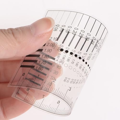 HARFINGTON 5pcs High Precision SEC Size Estimation Chart 8cm Covered Transparency Flaw Detection Film Ruler for Diameter and Line Width Defects Measuring - Image 6