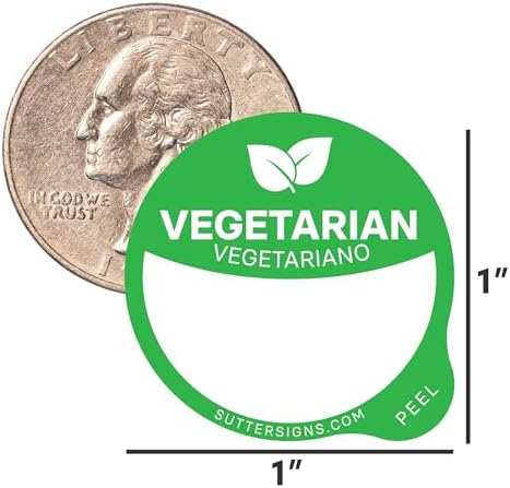 Vegetarian Food Labels, 1" Dot Blank Sticker Labels 1000 pcs - Image 3