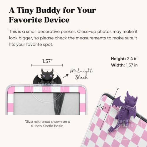 Kaciola Dragon Buddy Charm for Kindle, Sticky Peeker Charm for E-Reader Tablet or Laptop, Compatible with Kindle, Bookish Gift for Book and Fantasy Lovers - Image 5
