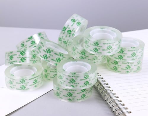 BOMEI PACK 144Rolls Crystal Clear Tape Refills for Dispenser, Bulk Transparent Tape Clear for Home, School and Office, 3/4Inch x 1000 inch - Image 3