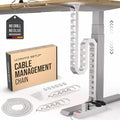 Ultimate Setup Under Desk Cable Management Vertebrae - Perfect for Sit Stand Desk - White, 133 cm by UltimateSetup