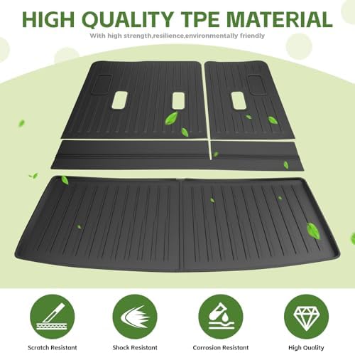 Cargo Liners for 2022-2025 Chevy Chevrolet Tahoe/GMC Yukon Trunk Mat with 3rd Row Seat Back Cover Accessories, All Weather Rear Cargo Mat Backrest Protector(Not for Yukon XL) - Image 7