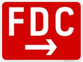 FDC Right Arrow Sign, Red Background, by SigoSigns