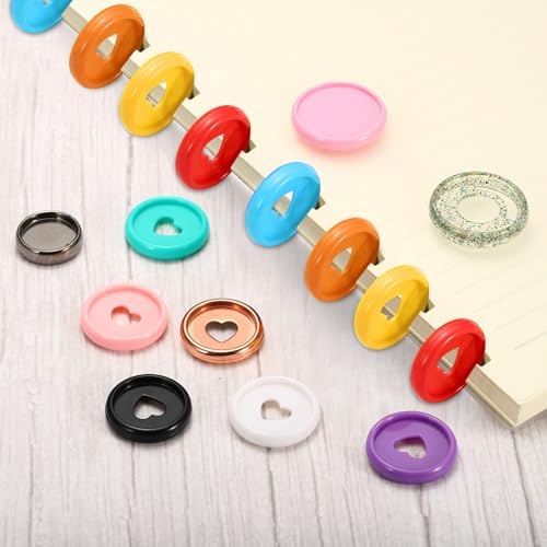 PATIKIL 35mm Plastic Book Binding Discs, 11 Pack Discbound Expansion Discs Star Binder Rings for DIY Notebook Planner, Pink - Image 6