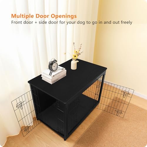DWANTON 38.5" XL Dog Crate Furniture with Cushion, Large Dog Kennel Indoor - Image 2