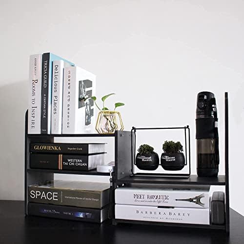 YGYQZ Adjustable Desktop Shelf Organizer, 3-Tier Desk Shelf, Black - Image 7