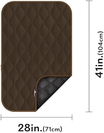 Paw Inspired Washable Padded Crate Mats for Dogs, Dark Brown, 41x28 Inch - Image 2