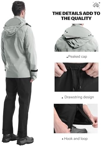 iCreek Rain Suit Waterproof Breathable Lightweight 2-Piece Rain Gear Unisex - Image 5
