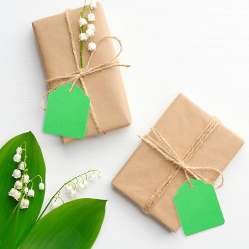 joycraft 200Pcs Price Tags with String Attached, 1.4x1.8 in Green Gift Tag - Image 6