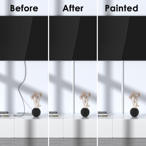 Delamu Cord Hider, 471in Total Cord Covers for Wires on Wall, Paintable Cable Cover for Wall Mounted TV, Easy Install Cable Raceways to Hide 1-2 Cords, 30 Pack, Each 15.7"L x 0.59"W x 0.40"H, White - Image 5
