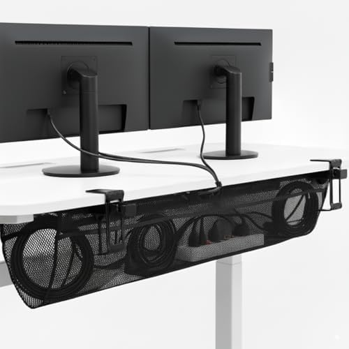 VIVO Black Clamp-on 44 in Mesh Net Cable Management Holder, DESK-AC44MH by VIVO