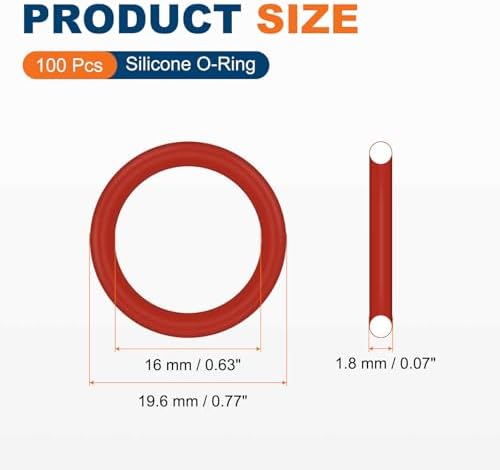 100pcs Silicone O-Ring 19.6x16x1.8mm Metric Sealing Gasket - Image 2