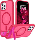 Temdan Magnetic Compatible with iPhone 12 Pro Max Case, [Built-in Invisible Kickstand][Compatible with MagSafe][Military Grade Shockproof] Slim Translucent Matte Phone Case for iPhone 12 Pro Max 6.7" by Temdan
