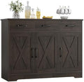 HOSTACK Kitchen Buffet Cabinet with Storage, Sideboard Coffee Bar, Brown by HOSTACK