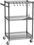 3 Tier Rolling Utility Metal Carts with Wheels Heavy Duty Cart 750Lbs by CursorTech