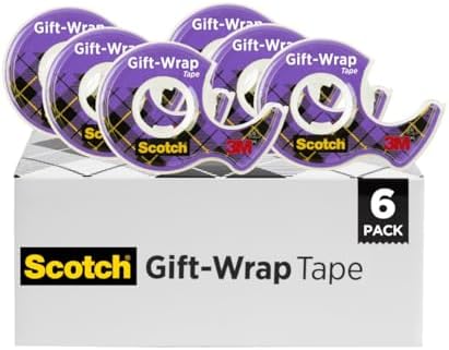 Scotch Gift Wrap Tape, 6 Rolls, The Go-To Tape for the Holidays, 3/4 x 650 Inches, Dispensered (615-GW) by Unknown