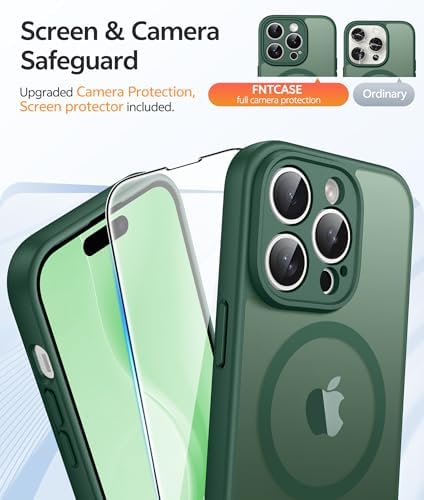 FNTCASE for iPhone 15 Pro Max Case, Fit for Magsafe, Glass Screen Protector - Image 4