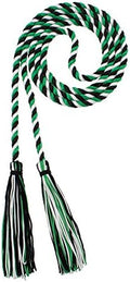 Tassel Depot Graduation Honor Cord - Black/Kelly/White - Every School Color Available - Made In Usa by TasselDepot