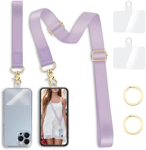 Yonlevres Phone Lanyard Crossbody Strap Wrist Neck Adjustable Women Lilac by Yonlevres