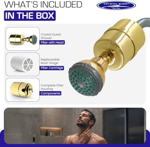 Crystal Quest Shower Filter with Head, Removes Chlorine, Chloramines & VOCs - Image 2