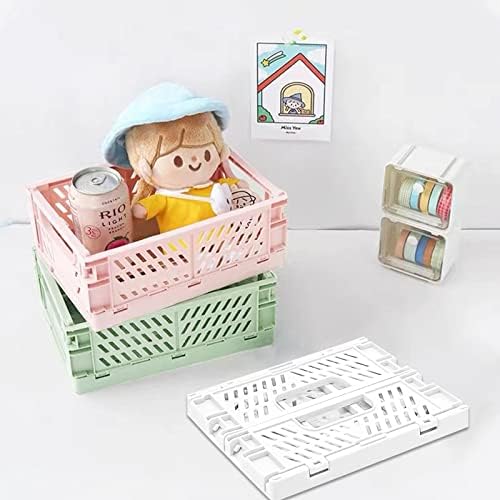 3 Pack Large Plastic Storage Basket for Shelf Organizing, Collapsible Crate Folding Storage Bin for Desk Organizier Stackable Containers for Home Kitchen Classroom Office Bathroom Storage(10x6.5x2.7") - Image 6