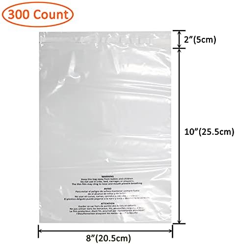 Belinlen 300 Count 8x10 Inch Self Seal Clear Poly Bags - Image 2