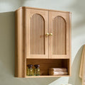 Bathroom Fluted Arched Wall Cabinet, 23.6''W Wood Medicine Cabinet, Natural by IFGETEnrichYourLivingSpace
