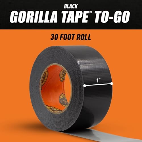 GORILLA Mini Duct Tape to-Go, 1" x 10 yd, Black, Travel Size, 2-Pack - Image 5