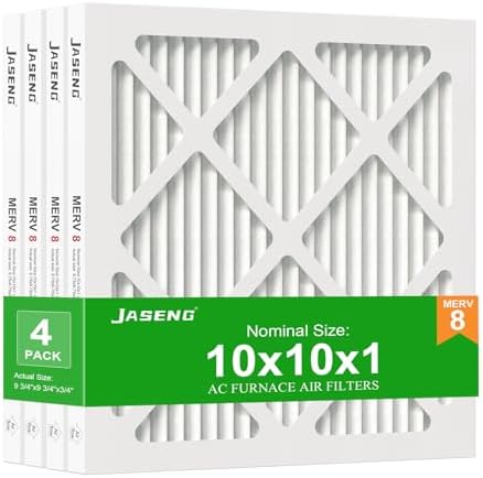 10x10x1 MERV 8 Air Filter, 4-Pack for Furnace HVAC by NewFilter