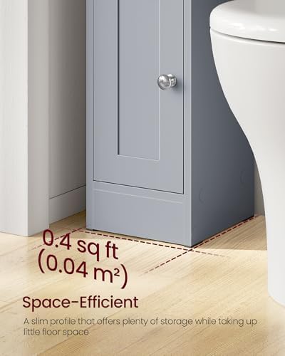 VASAGLE Small Storage Corner Floor Cabinet, 2 Doors, Dove Gray - Image 7