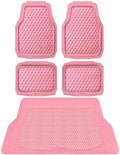 CAR PASS Heavy Duty Rubber Pink Car Floor Mats & Cargo Liners, Deep Dish All-Weather Trunk Mats Durable Anti-Slip 3D Rhombus Waterproof Trim to Fit Liner Universal Fit Auto,Sedan,SUV,Truck, Pink by CARPASS
