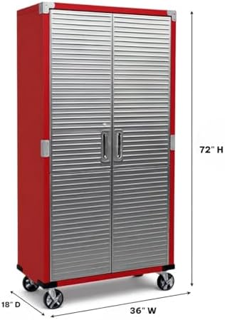 Heavy-Duty Commercial Storage Cabinet (Red, 36" W x 18" D x 72" H) - Image 2