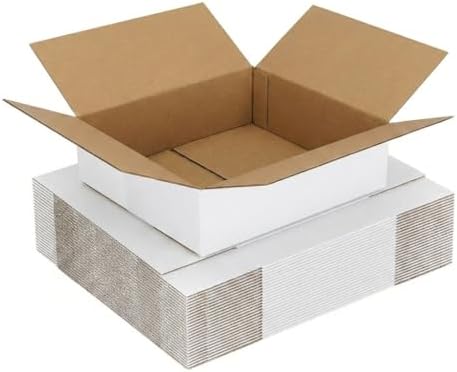 CRUGLA 12x12x3 Shipping Boxes 25 Pack, White Corrugated Cardboard Boxes with Side-Lock and Pre-Applied Double-Sided Tape, Easy Assemble Packing Mailer Boxes for Small Business Shipping by CRUGLA