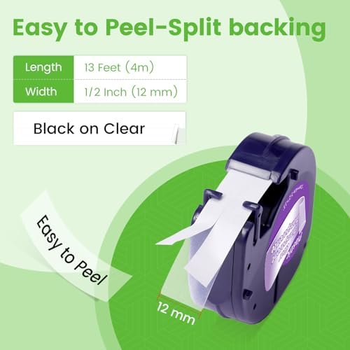 Compatible with DYMO LetraTag Clear Label Maker Tape Refills 16952 Plastic - Image 3