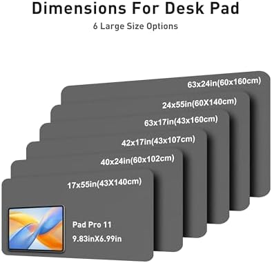 Aothia Faux Leather Desk Mat - Large Mouse Pad, Non-Slip PU Leather Blotter, Waterproof Writing Surface for Office and Home (Grey, 63" x 17") - Image 5