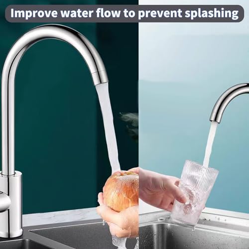 Bathroom Sink Aerator,2.2 GPM Faucet Aerator, Made of Solid Brass and Stainless Steel,55/64 Inch Female Thread Faucet Replacement with Gasket,For Kitchen and Bathroom,4PCS(Silver) - Image 5