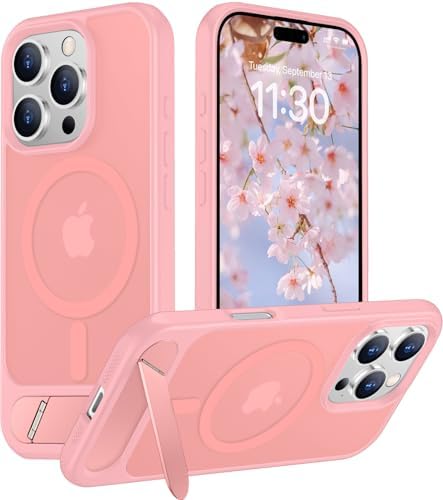 Temdan Magnetic Compatible with iPhone 16 Pro Case, [Built-in Invisible Kickstand][Compatible with MagSafe][Military Grade Shockproof] Slim Translucent Matte Phone Case for iPhone 16 Pro 6.3" by Temdan