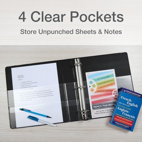 Cardinal 10301 Easy-Open ClearVue Locking Slant-D Binder, 1-Inch Cap, 11 x 8 1/2, Black - Image 5