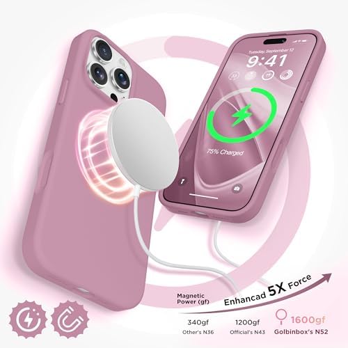 GolbinBox Magnetic for iPhone 16 Pro Max Case, Silicone Cover, Blackcurrant - Image 3