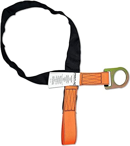 Frontline Fall Protection COS06R Concrete Anchor Strap with One Loop End and One D-Ring End 6' | | ANSI & OSHA Compliant | Pour-in Disposable Anchor | 5000 lbs. Capacity | Color Orange/Black - Image 2