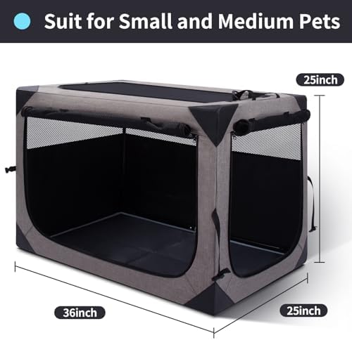 Zikopomi 36 Inch Portable Soft Foldable Dog Crate, 36" L x 25" W x 25" H - Image 4