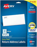 Avery Printable Return Address Labels, Sure Feed Technology, 2/3" x 1-3/4", White, 1,500 Blank Mailing Labels (08195) by Avery