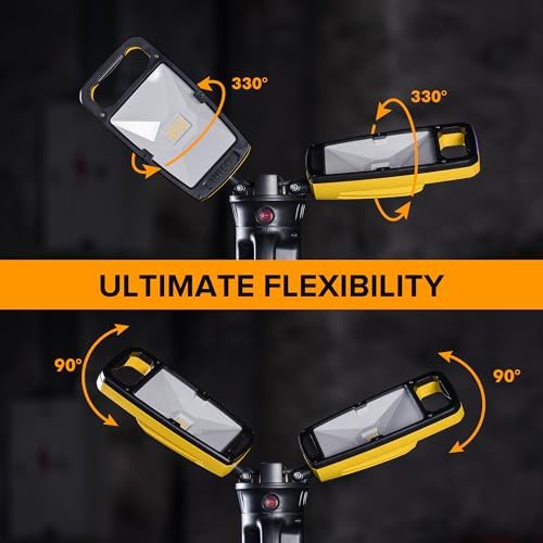 LUTEC Work Light with Stand, 12000 Lumen Dual-Head LED Work Light with Telescoping Tripod, Portable Corded LED Job Site Lighting 5000K 100W Indoor Outdoor Lighting - Image 2