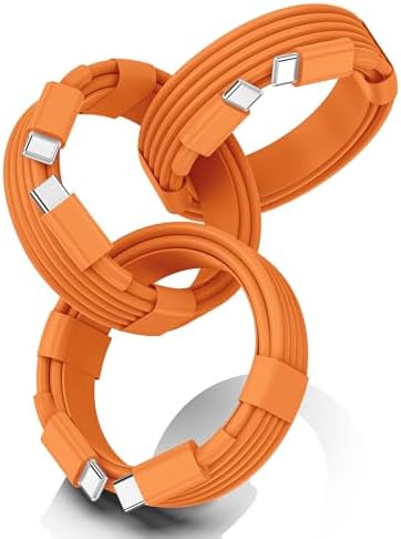 FEEL2NICE iPhone 17 Pro Max Orange USB C to USB C Cable, 3-Pack 6FT by Unknown