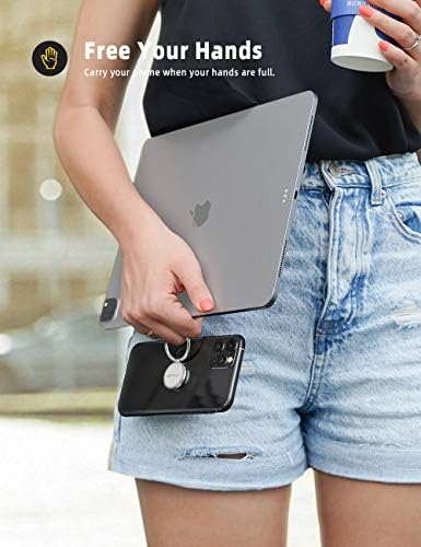 Lamicall Silver Cell Phone Ring Finger Stand, Metal Grip Kickstand - Image 3