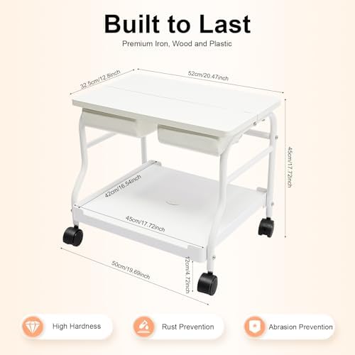 Mjgolui White Foot Bath Cart Salon Trolley Storage Rack for Spa and Home - Image 2