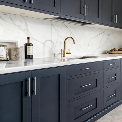 homdiy Kitchen Cabinet Handles Brushed Nickel Drawer Pulls 35 Pack 4in (102mm) Hole Centers Cabinet Pulls Brushed Nickel Cabinet Pulls Cupboard Handles Drawer Handles - Image 6